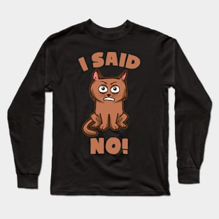 Bad Mood Cat Long Sleeve T-Shirt